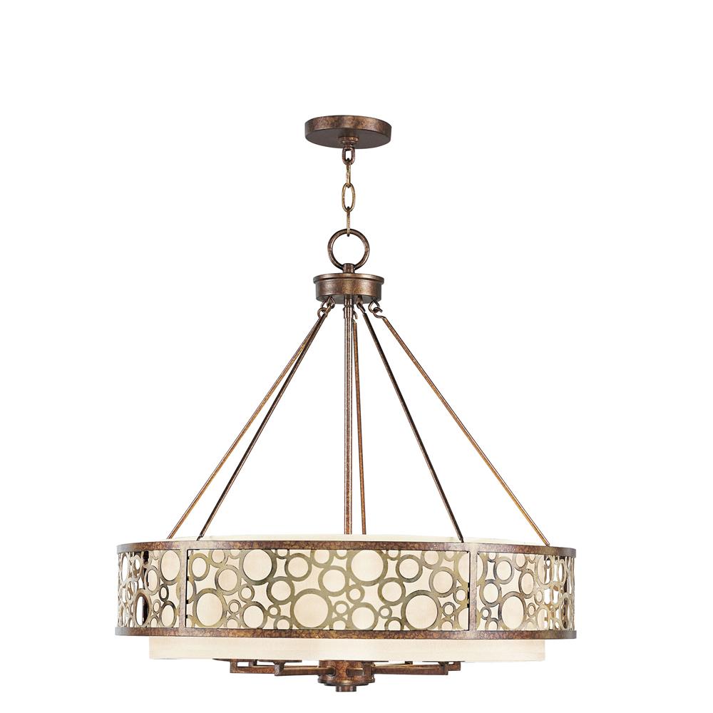 Livex Lighting 8678-64 Avalon Chandelier in Palacial Bronze with Gilded Accents 